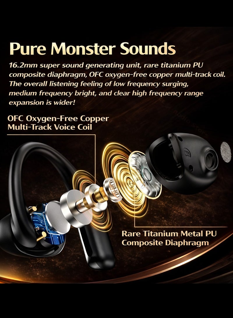 Monster Open Ear AC311 Wireless Bluetooth 5.4 Earphones | 16.2mm Dynamic Driver, Touch Control, IPX5 Waterproof, Noise Reduction Mic, USB-C Charging Case - Image 5